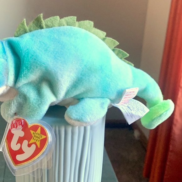 1997 4038 Iggy Iguana Incorrect Rainbow Tie-Dye Plush Ty Beanie Baby MWMT - Picture 4 of 12